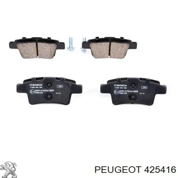 425416 Peugeot/Citroen задние тормозные колодки