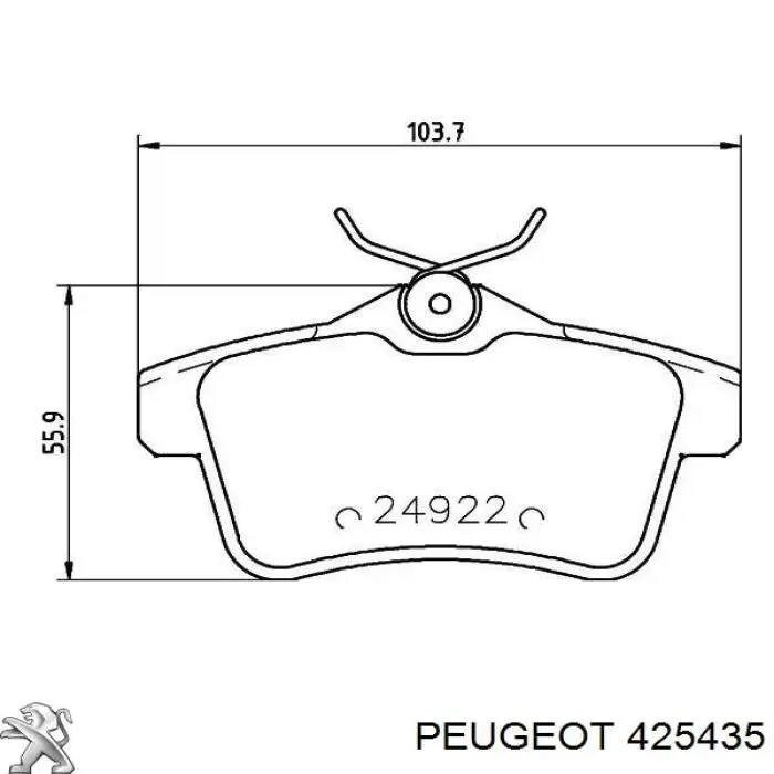 425435 Peugeot/Citroen Колодки тормозные дисковые комплект