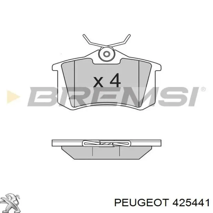 Задние тормозные колодки 425441 Peugeot/Citroen