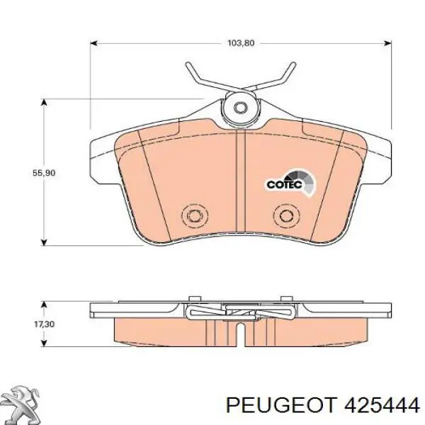 Колодки дисковые  Peugeot/Citroen 425444 цена, от 25.59 USD