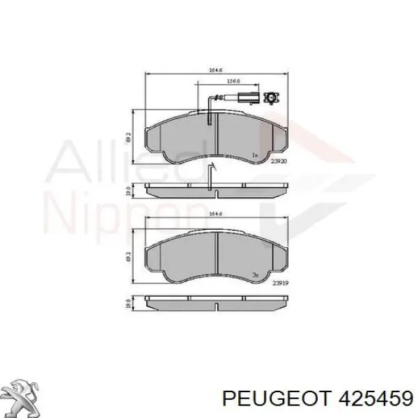 Колодки Peugeot/Citroen 425459 цена, от 21.14 USD