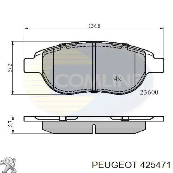Колодки Peugeot/Citroen 425471 цена, от 17.62 USD