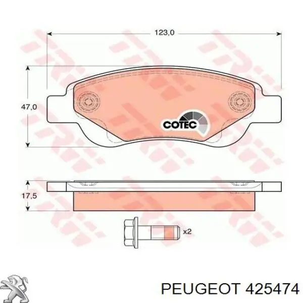 Колодки Peugeot/Citroen 425474 цена, от 20.16 USD