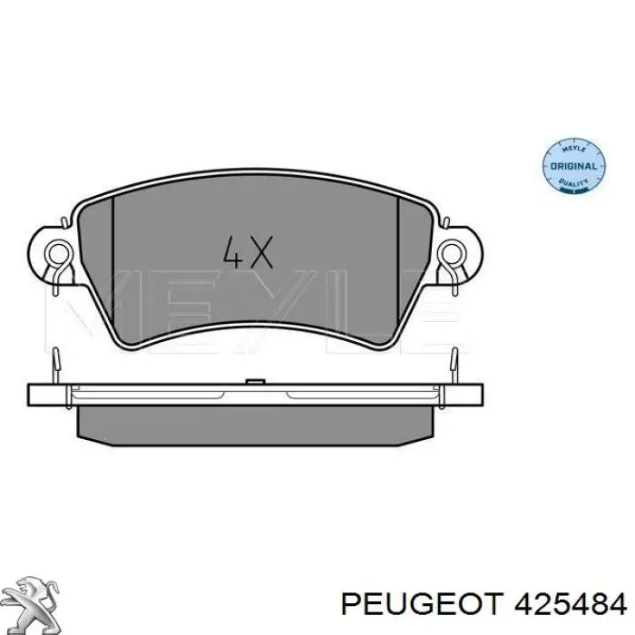 425484 Peugeot/Citroen колодки тормозные передние дисковые