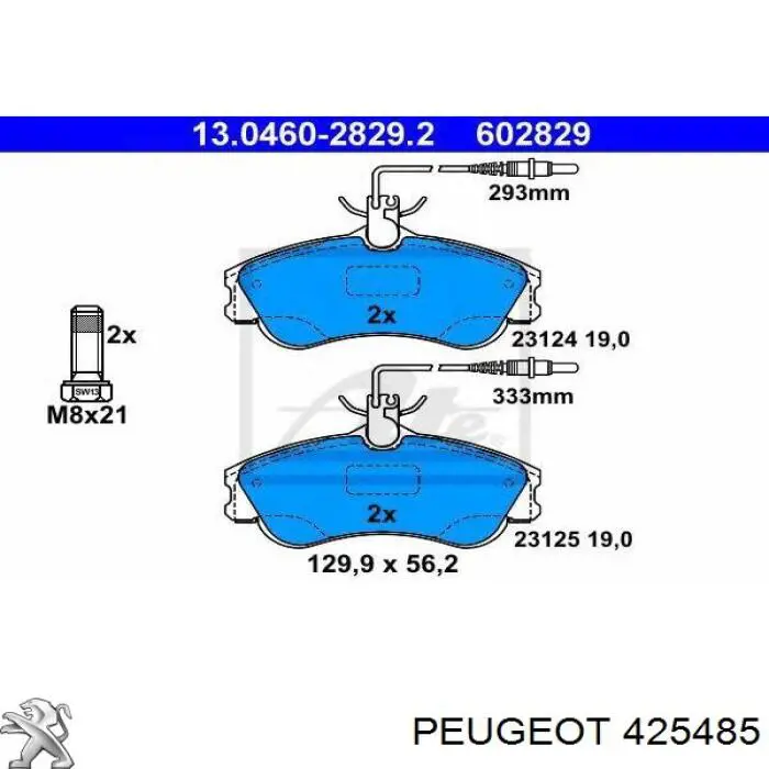 Колодки Peugeot/Citroen 425485 цена, от 16.91 USD