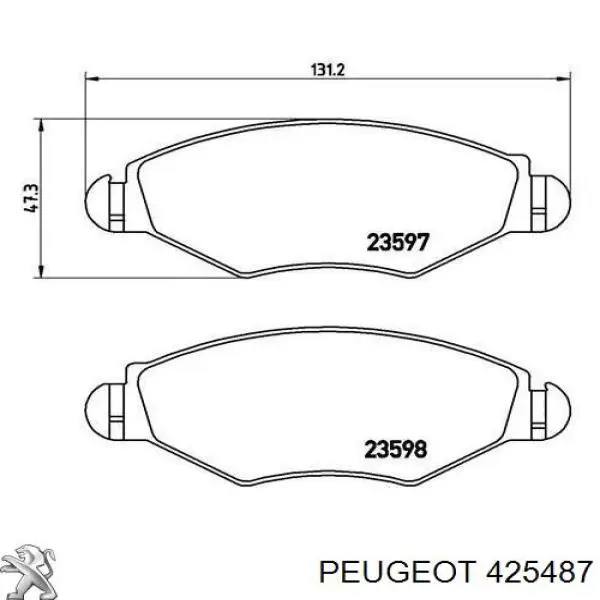 425487 Peugeot/Citroen колодки тормозные передние дисковые