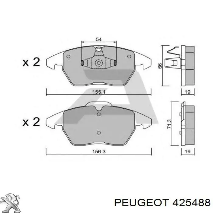 Pastillas de freno delanteras 425488 Peugeot/Citroen