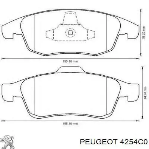 Купить 4254C0 Peugeot/Citroen Колодки тормозные