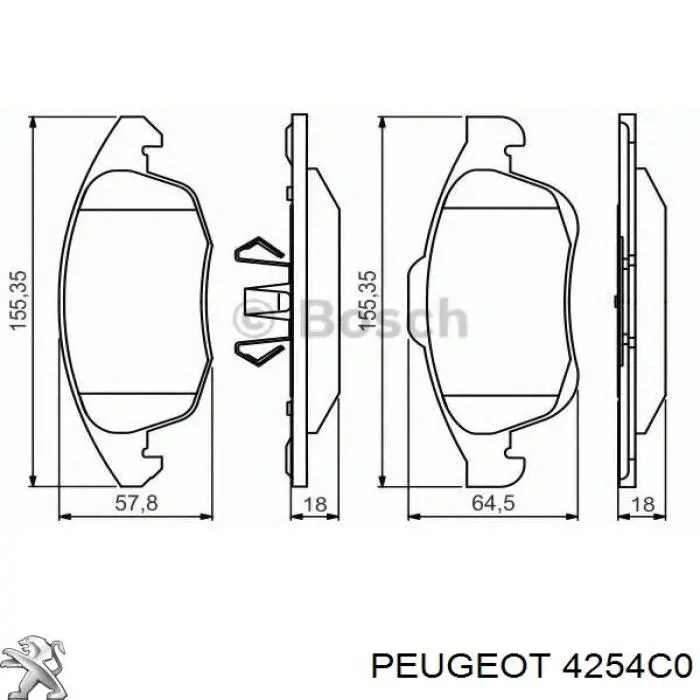 Купить 4254C0 Peugeot/Citroen Колодки тормозные