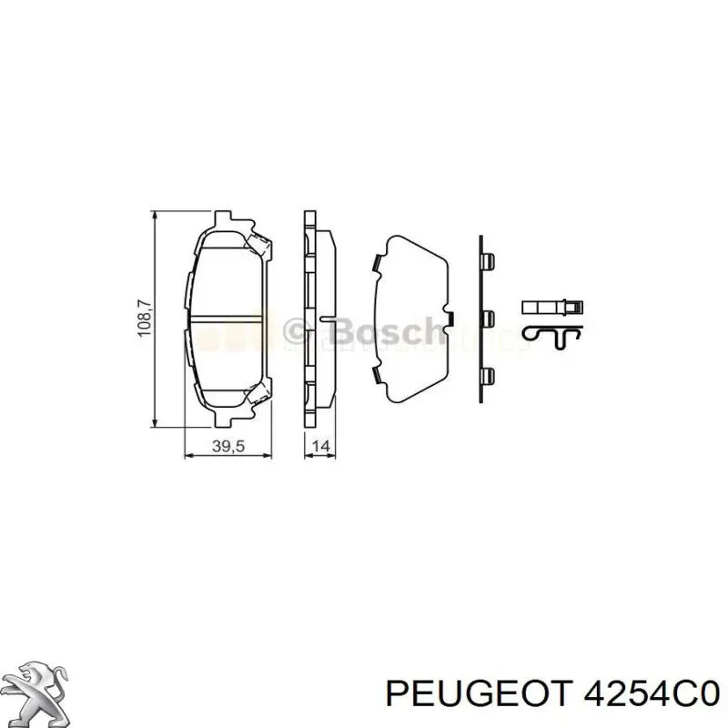 Передние тормозные колодки 4254C0 Peugeot/Citroen