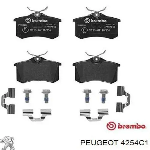 Задние тормозные колодки 4254C1 Peugeot/Citroen