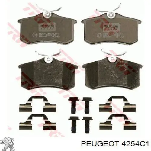 Pastillas de freno traseras 4254C1 Peugeot/Citroen