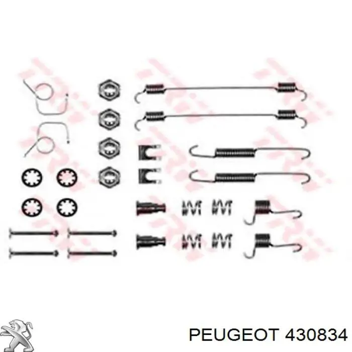 430834 Peugeot/Citroen монтажный комплект задних барабанных колодок