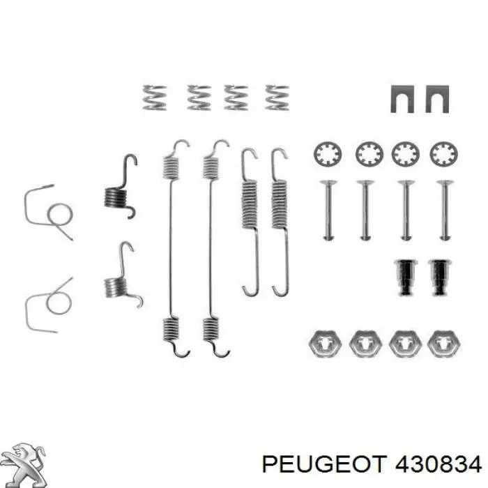 Kit de montaje, zapatas de freno traseras 430834 Peugeot/Citroen