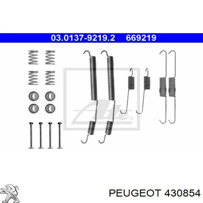 Установочный комплект задних барабанных колодок Peugeot/Citroen 430854 цена, от 5.23 USD