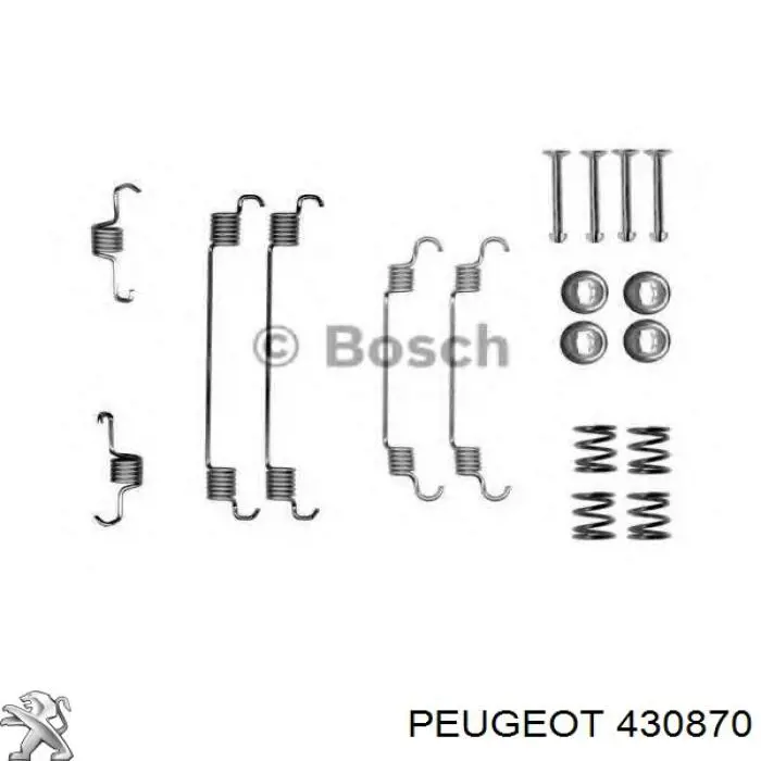 Монтажный комплект задних барабанных колодок Peugeot/Citroen 430870