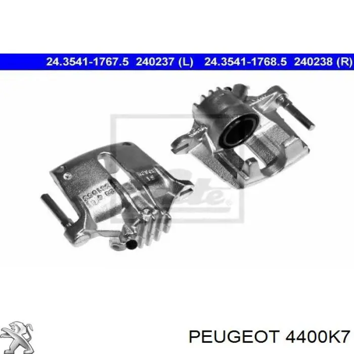 4400K7 Peugeot/Citroen суппорт тормозной передний левый