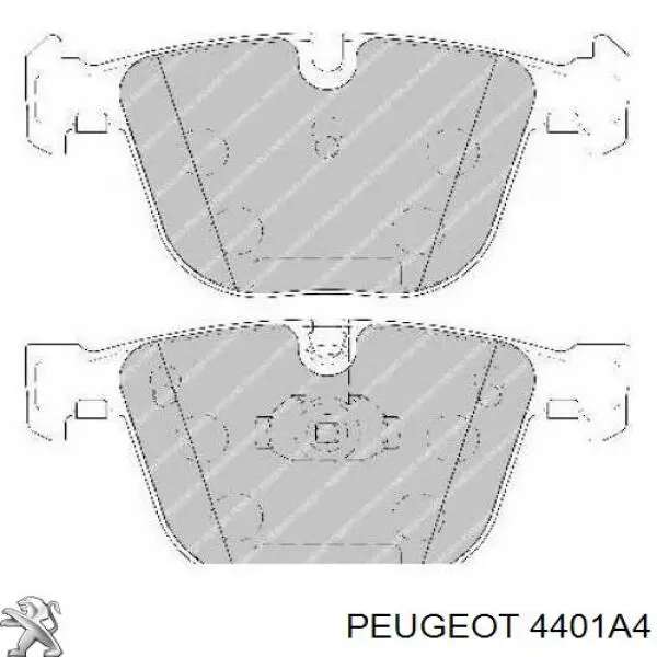 4401A4 Peugeot/Citroen суппорт тормозной задний правый