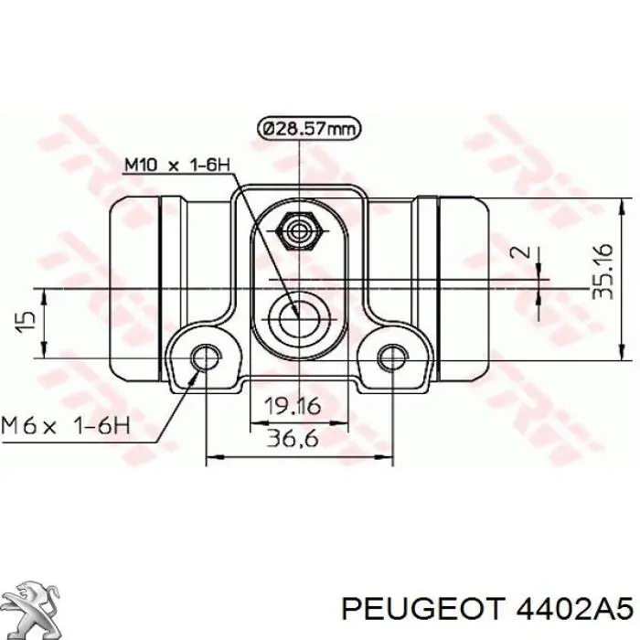Купить 4402A5 Peugeot/Citroen Цилиндр тормозной колесный