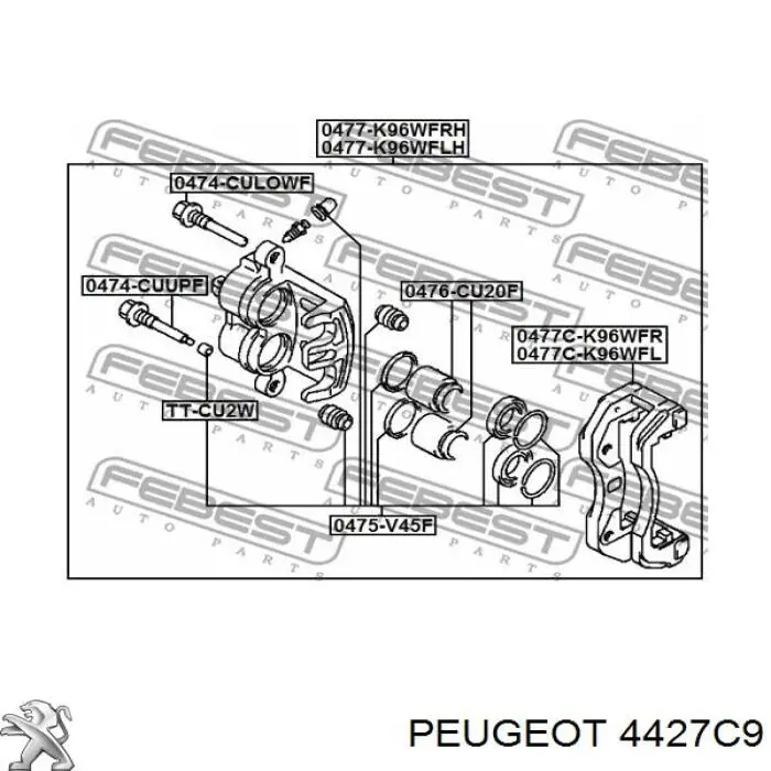 4427C9 Peugeot/Citroen ремкомплект суппорта тормозного переднего