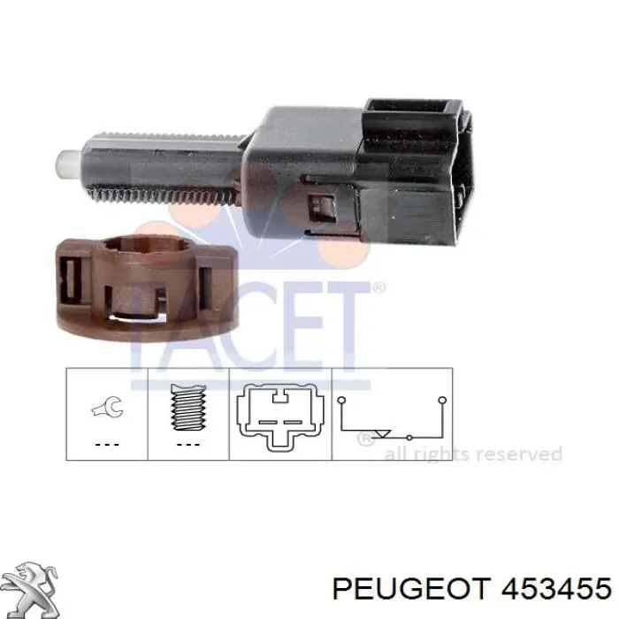 453455 Peugeot/Citroen датчик включения стопсигнала