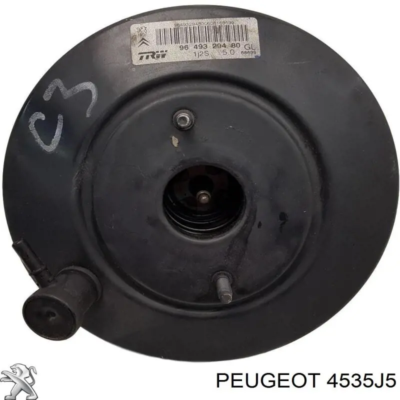 Усилитель тормозов вакуумный на Peugeot 406 8E, F