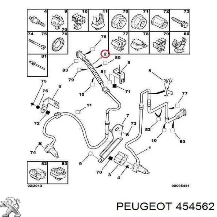 Купить 454562 Peugeot/Citroen Датчик АБС задний