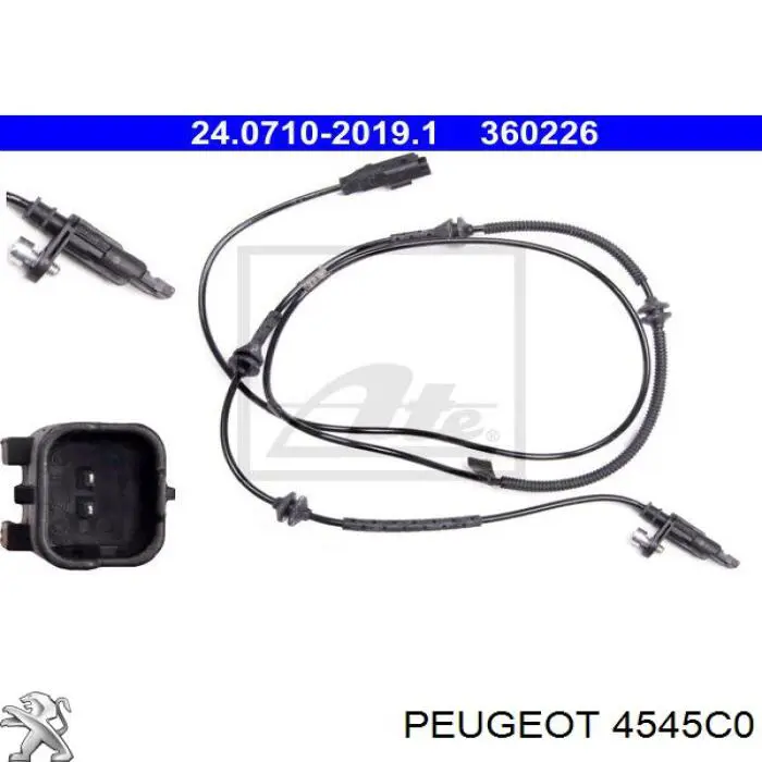 Sensor ABS trasero 4545C0 Peugeot/Citroen