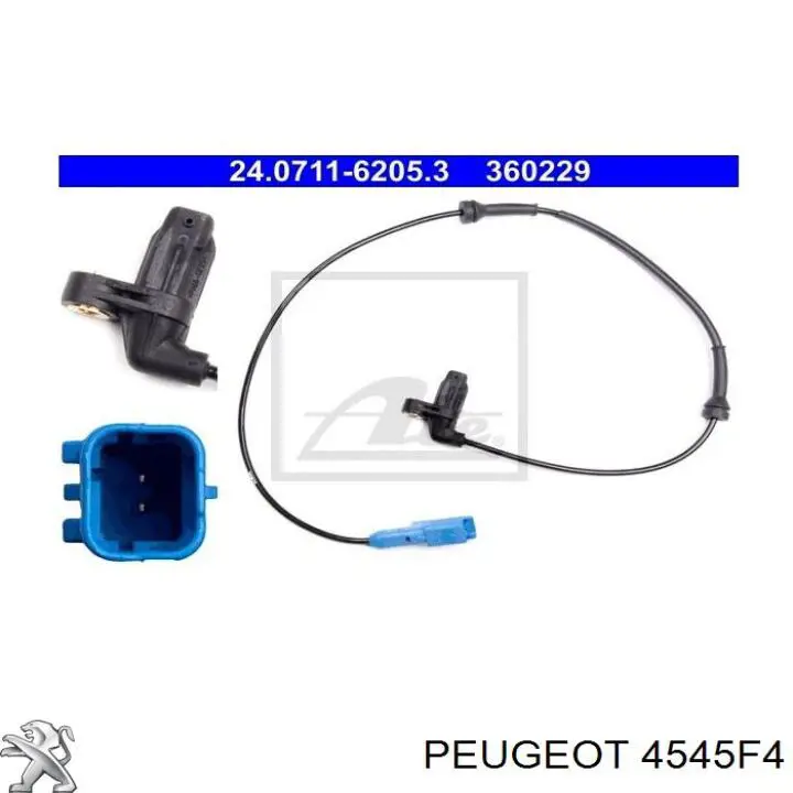 Передний датчик АБС Peugeot/Citroen 4545F4 цена, от 11.87 USD