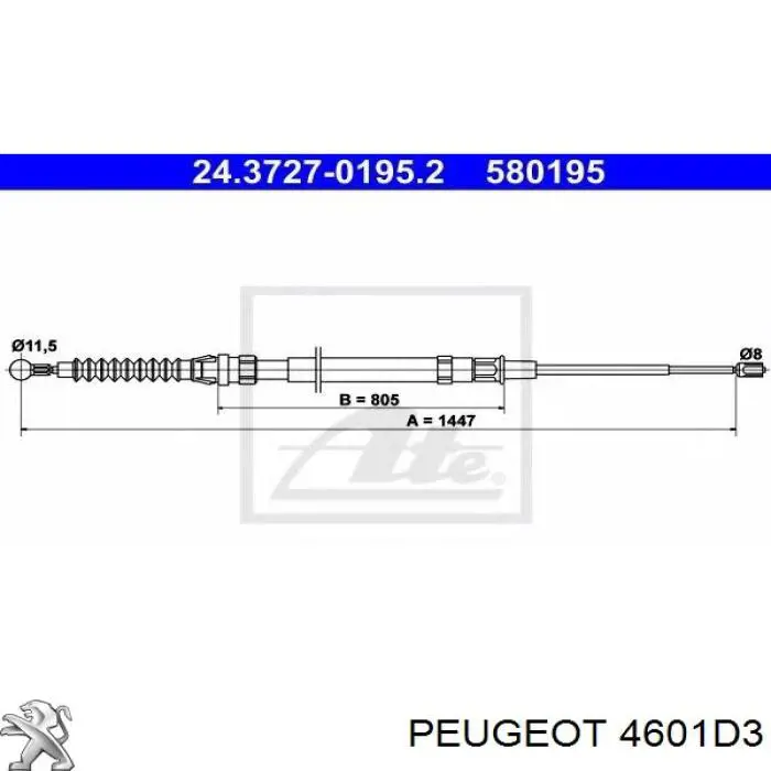 Cilindro principal de freno 4601D3 Peugeot/Citroen