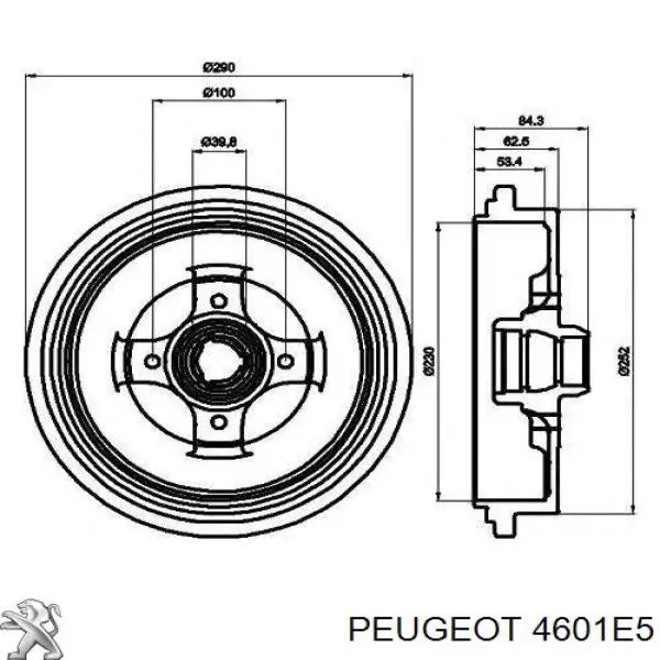 Главный тормозной цилиндр 4601E5 Peugeot/Citroen