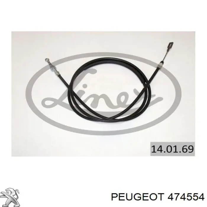 Cable de freno de mano trasero derecho/izquierdo 474554 Peugeot/Citroen