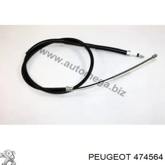 Cable de freno de mano trasero derecho 474564 Peugeot/Citroen