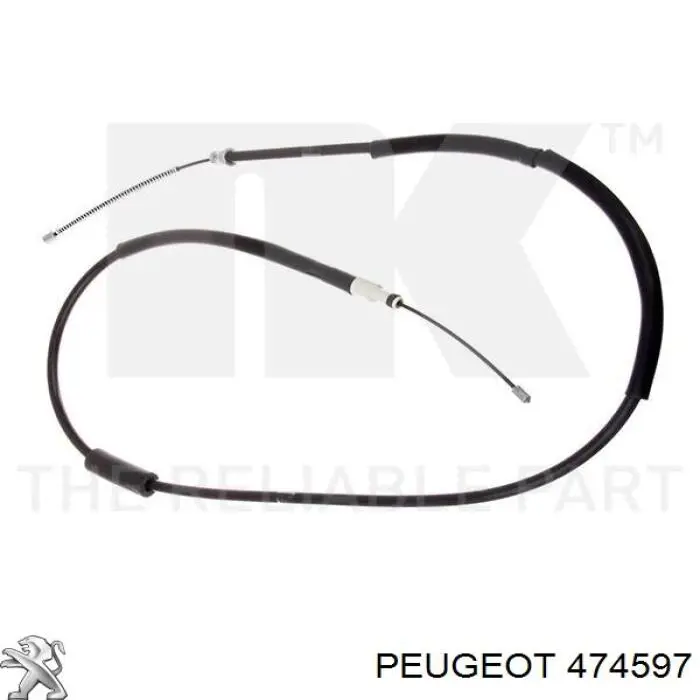 Cable de freno de mano trasero izquierdo 474597 Peugeot/Citroen