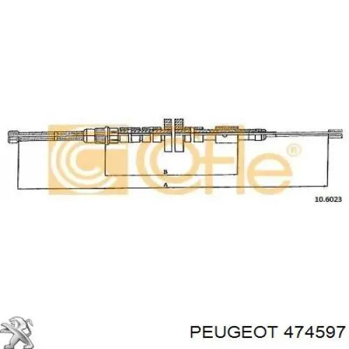 Трос ручного тормоза задний Peugeot/Citroen 474597 цена, от 8.01 USD
