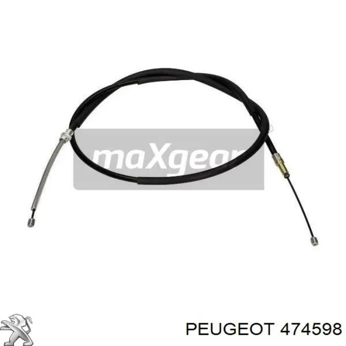 Cable de freno de mano trasero derecho 474598 Peugeot/Citroen