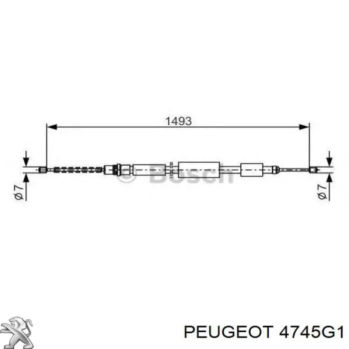 Трос ручника задний правый ATE 580306