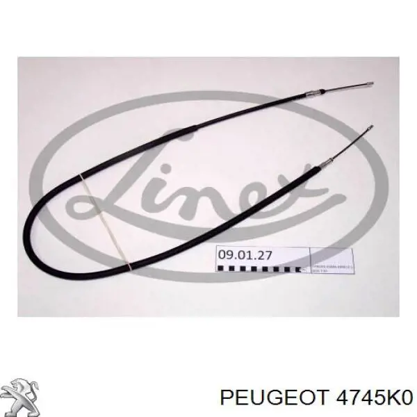 Купить 4745K0 Peugeot/Citroen Трос стояночного тормоза задний левый