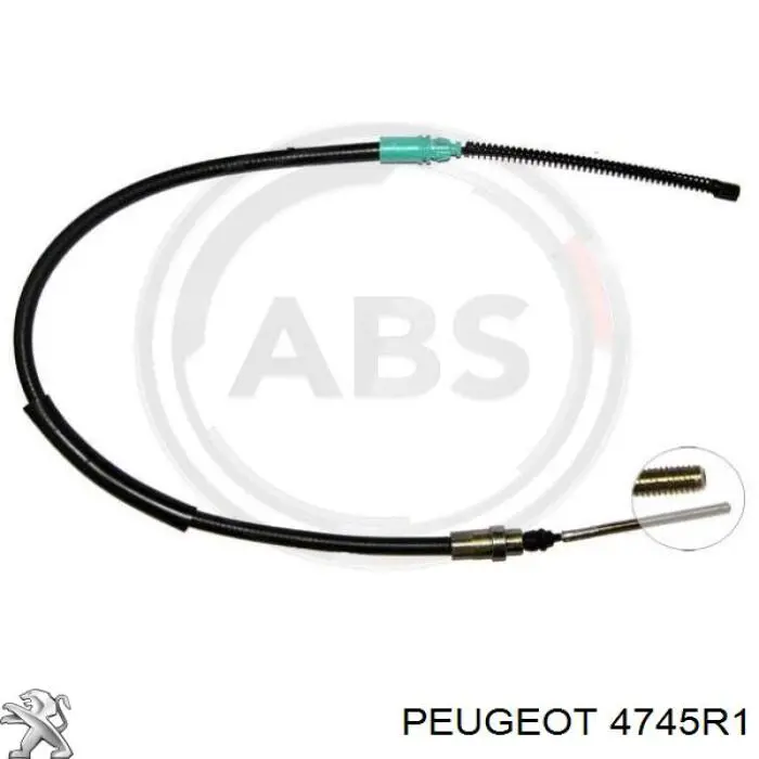 9638603880 Peugeot/Citroen cabo do freio de estacionamento traseiro esquerdo