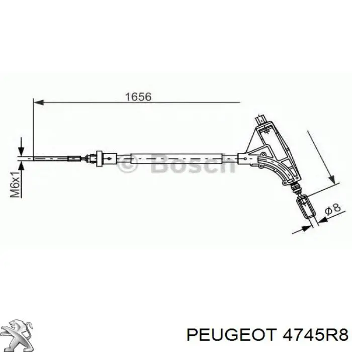 4745R8 Peugeot/Citroen трос ручного тормоза передний