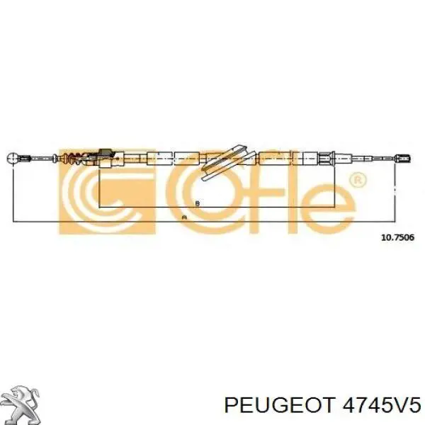 Задний трос ручника Peugeot/Citroen 4745V5 цена, от 12.35 USD