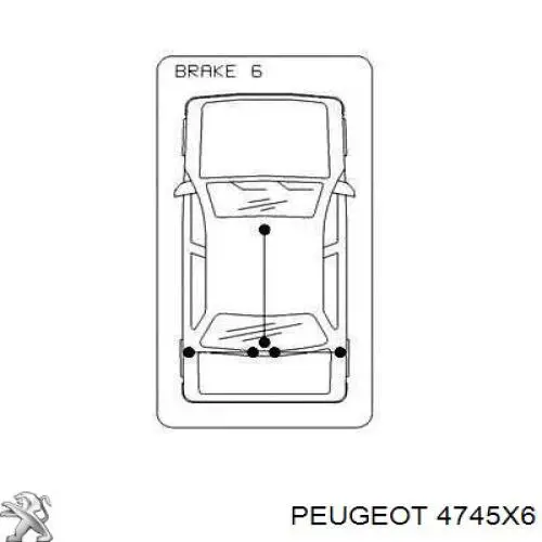 Купить 4745X6 Peugeot/Citroen Трос стояночного тормоза задний левый