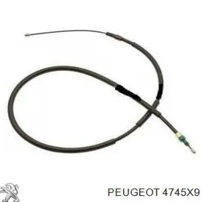 Cable de freno de mano trasero derecho 4745X9 Peugeot/Citroen