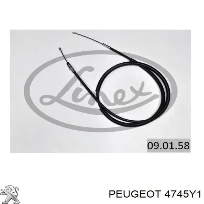 4745Y1 Peugeot/Citroen Трос ручного тормоза задний, правый