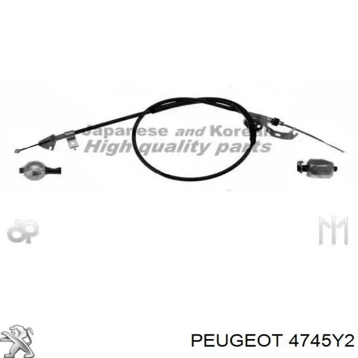 Cable de freno de mano trasero derecho 4745Y2 Peugeot/Citroen