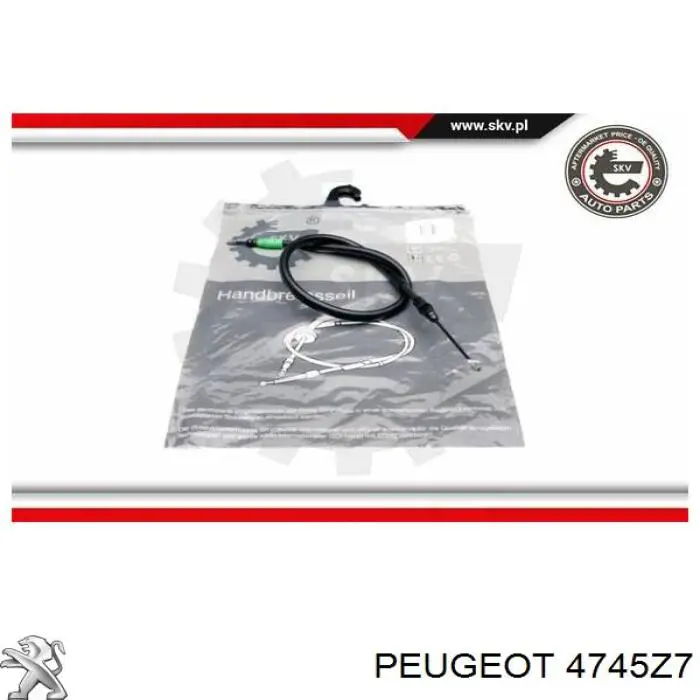 Cable de freno de mano trasero izquierdo 4745Z7 Peugeot/Citroen