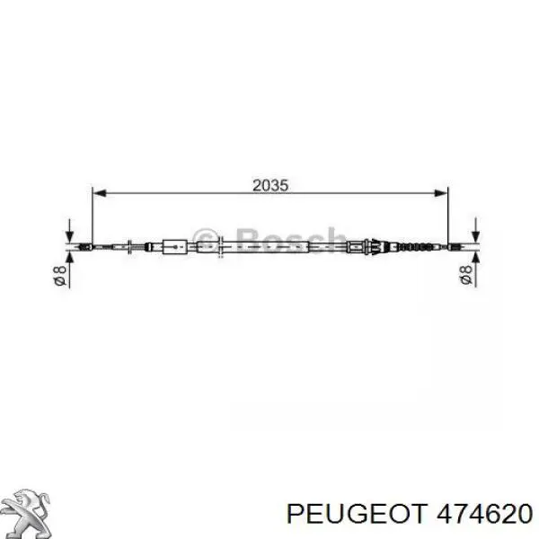 Задний трос ручника Peugeot/Citroen 474620 цена, от 10.54 USD