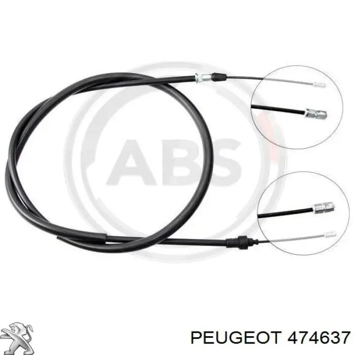 Cable de freno de mano trasero derecho/izquierdo 474637 Peugeot/Citroen