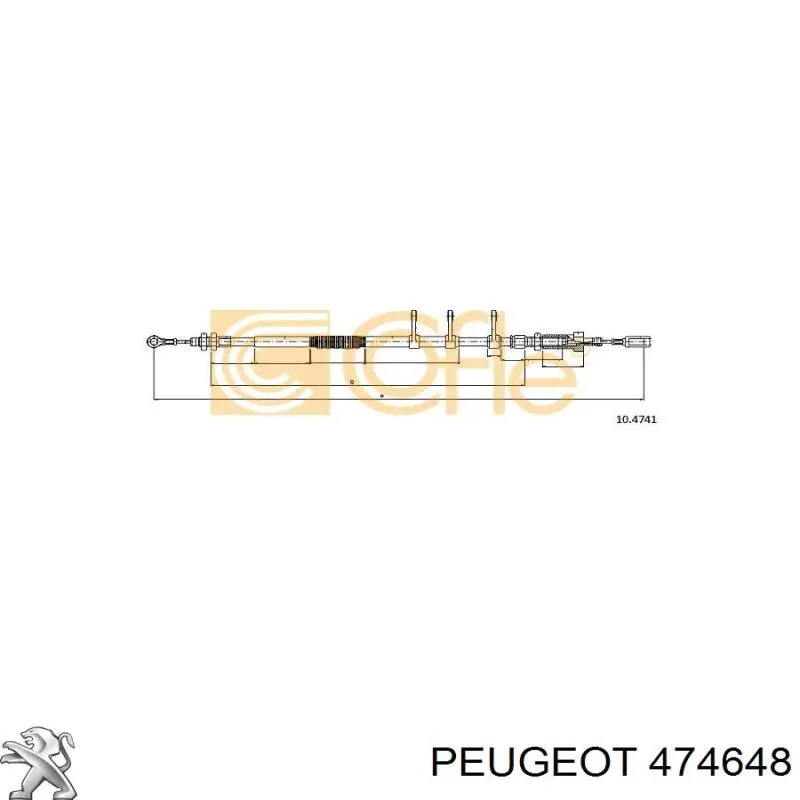 Трос ручного тормоза передний Peugeot/Citroen 474648 цена, от 19.20 USD