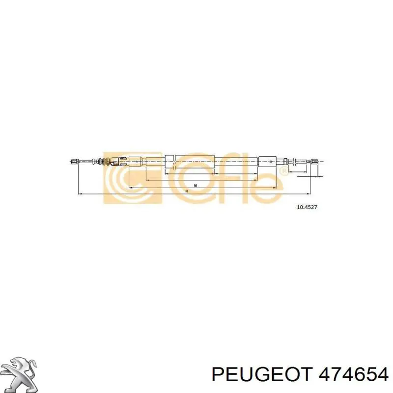 Cable de freno de mano trasero derecho/izquierdo 474654 Peugeot/Citroen
